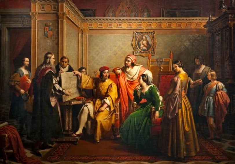 Leonardo da Vinci che presenta il cartone della cena a Ludovico il Moro - Museo della Reggia di Caserta